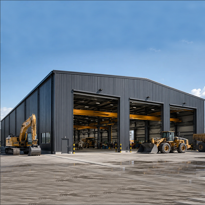 Prefabricated Steel Structure Workshop With Crane