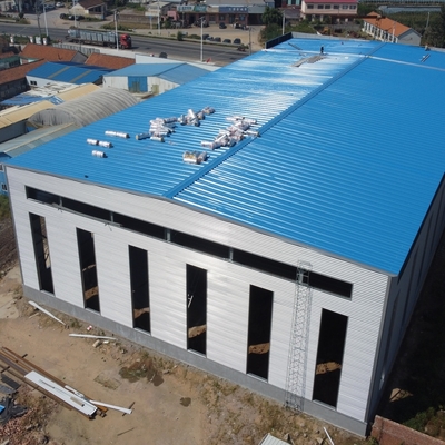 H 섹션 프레임과 함께 Prefab 철강 구조 창고 50 년 수명
