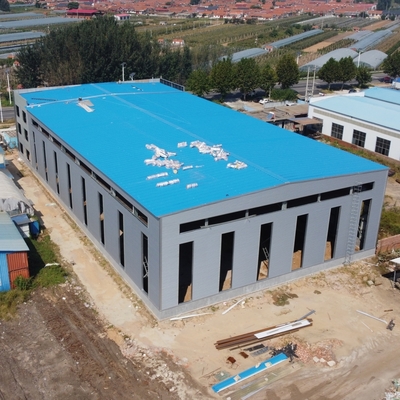 H 섹션 프레임과 함께 Prefab 철강 구조 창고 50 년 수명