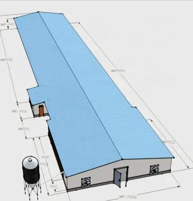 크기 120m x 20m 절연 디자인 조립식 강철 구조물 치킨 하우스